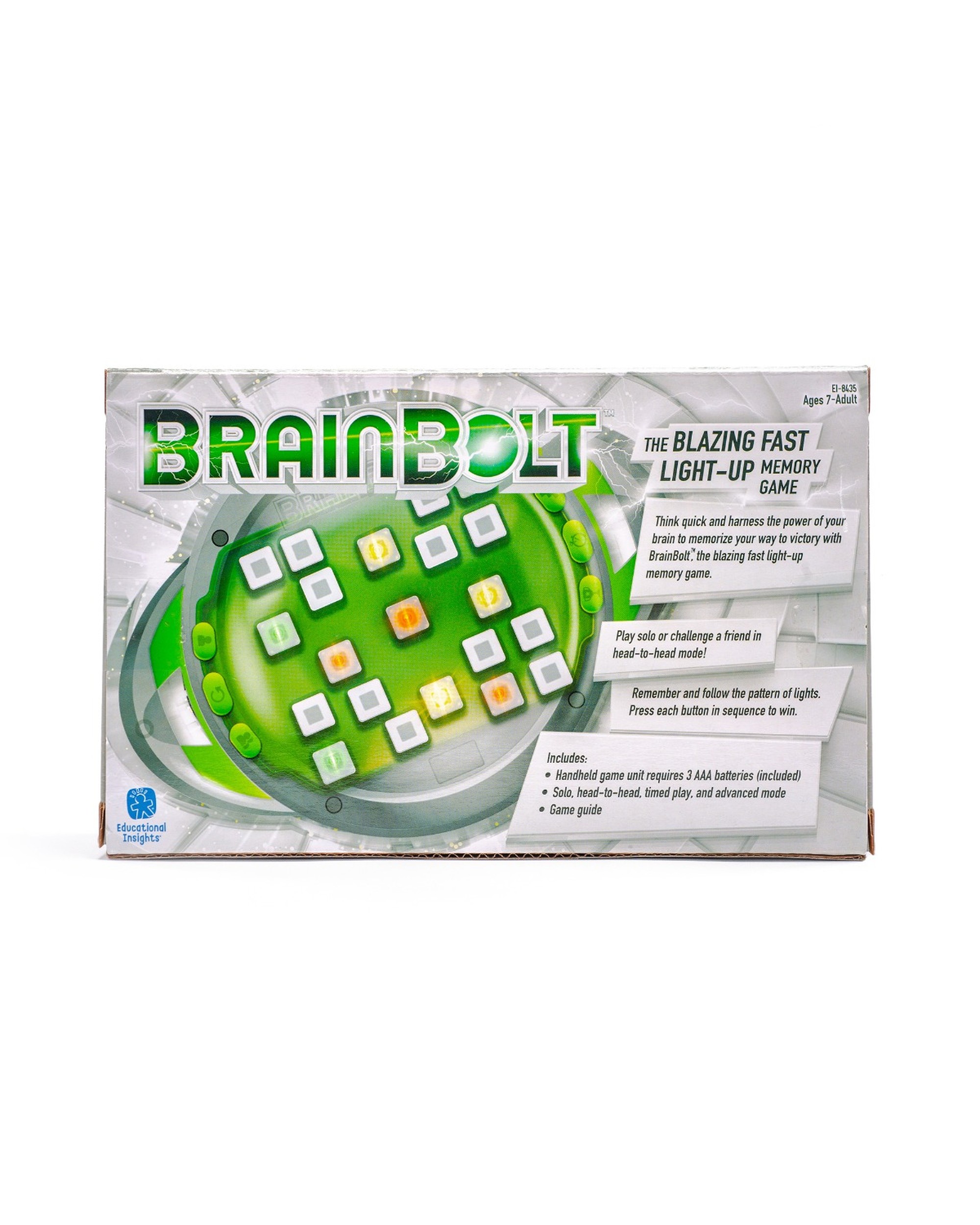 Learning Resources EI-8435 BrainBolt Brain Teaser, Puzzle Ages 7 to 107,  Highly Competitive, Mind-Melting Light-Up Memory Game, Educational  Insights, Solo or Two Player, for Travel, Black, Green, 20.3 Toy - Price  comparison